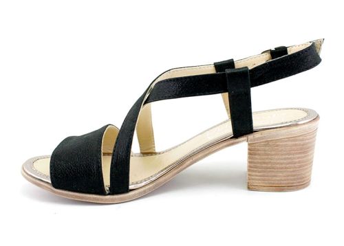 Sandale de damă din piele naturală negru - Model Mary