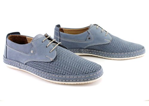 Мъжки летни обувки в дънково синьо, модел Андреас.