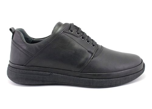 Мъжки ежедневни обувки с връзки в черно - Модел Херардо