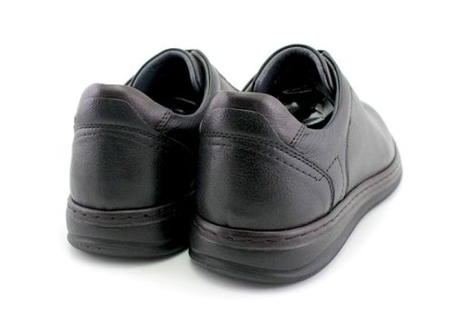 Мъжки ежедневни обувки с връзки в черно - Модел Робин