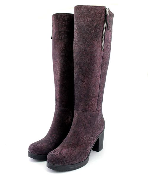 Дамски ботуши от естествена кожа със страничен цип, модел Калиопа