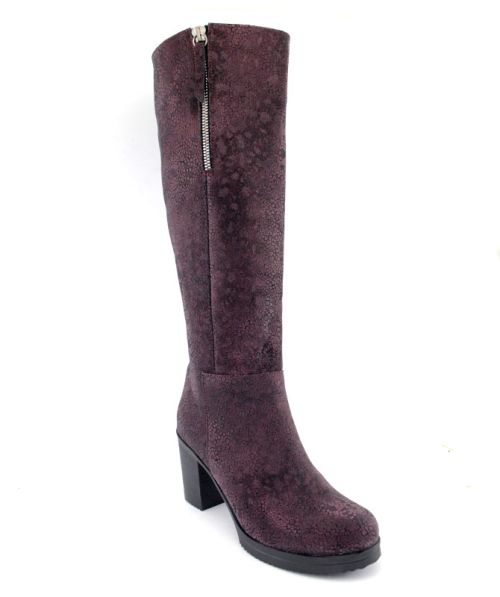 Дамски ботуши от естествена кожа със страничен цип, модел Калиопа