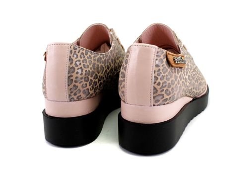 Pantofi casual dama din piele naturala in roz pantera, model Calypso. Marimi 36-42