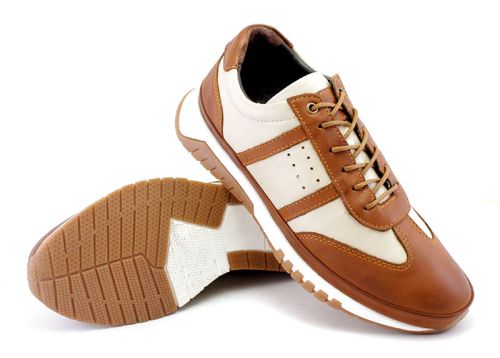 Мъжки, ежедневни обувки от естествен набук в бежово - Модел Сони