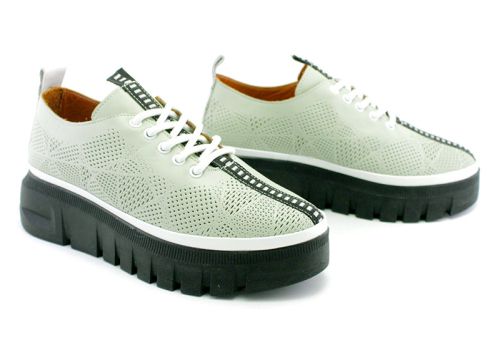 Дамски летни обувки от естествена кожа в резеда - Модел Хелена.