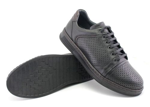 Мъжки ежедневни обувки с връзки в черно - Модел Самуел