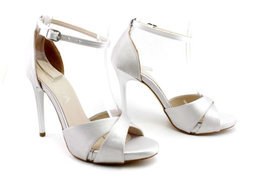 Дамски, официални сандали в сребристо - Модел Гардения