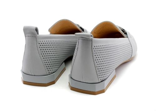 Дамски, ежедневни обувки от естествена кожа в сиво, модел  Айви