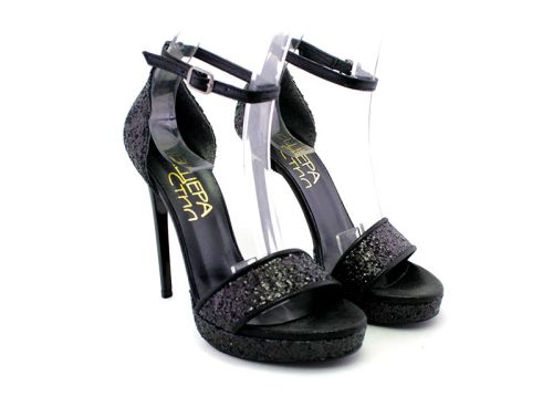 Дамски, официални сандали в черно - Модел Барби