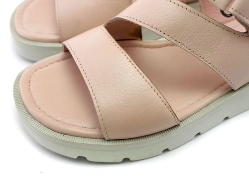 Дамски, ежедневни сандали в цвят пудра - Модел Роси