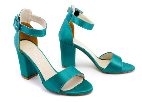 Дамски официални сандали в цвят петролено зелен - Модел Веда.