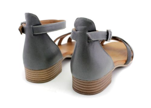Дамски сандали от естествена кожа в цвят мулти сив - Модел Леви