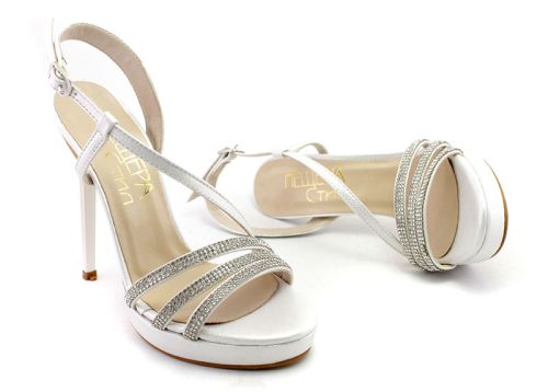 Дамски, официални сандали в бяло - Модел Бланка