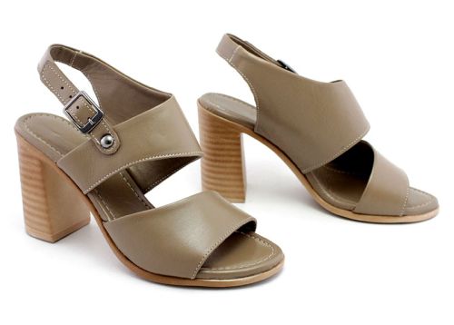 Дамски сандали от естествена кожа в цвят визон - Модел Кармен