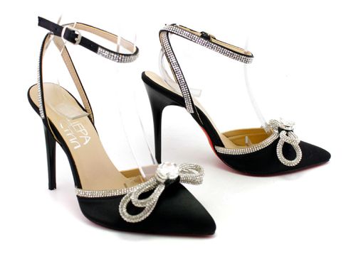 Дамски, официални сандали в черно - Модел Магнолия