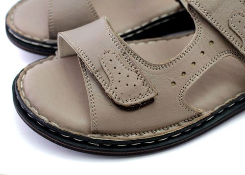 Мъжки сандали от естествена кожа във цвят визон - модел Конрад