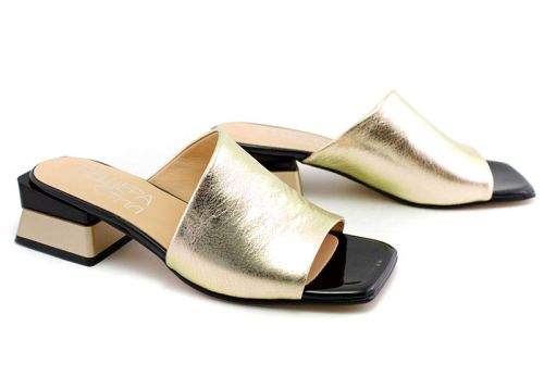 Дамски, елегантни чехли в златисто - Модел Киара
