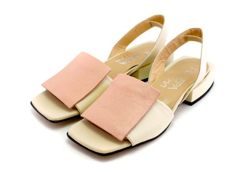Дамски сандали от естествена кожа в  бежово - Модел Матилда