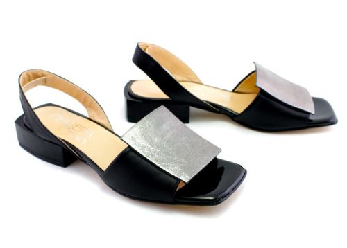 Дамски сандали от естествена кожа в  черно - Модел Матилда.