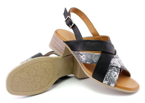 Дамски сандали от естествена кожа в  черно - Модел Дилайла