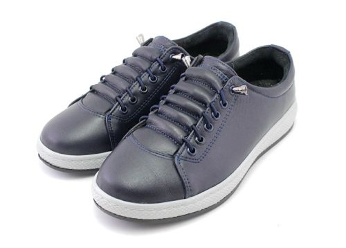 Дамски, ежедневни обувки в тъмно синьо - Модел Габи