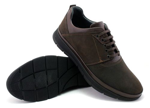 Pantofi casual barbatesti cu sireturi de culoare maro - Model Gerardo II.