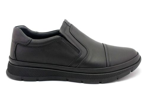Мъжки, ежедневни обувки без връзки в черно - Модел Елисей