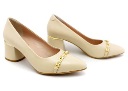 Pantofi formali dama in bej, model Felipa.