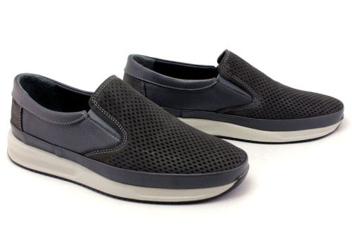 Мъжки, ежедневни обувки в сиво син цвят - Модел Джони.