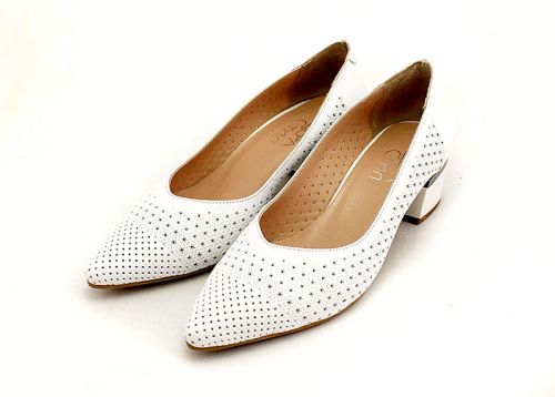Pantofi formali dama alb, model Caprice.
