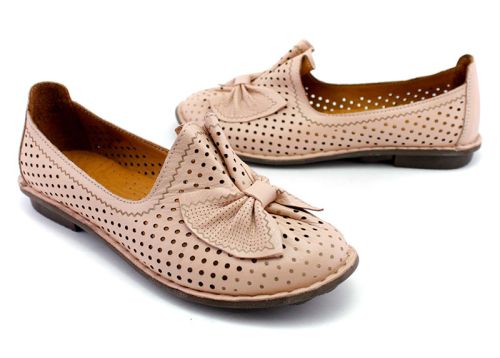 Pantofi casual dama din piele naturala de culoare roz, model Albitsia.