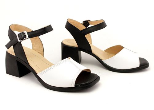 Sandale casual dama in alb si negru - Model Demetra.
