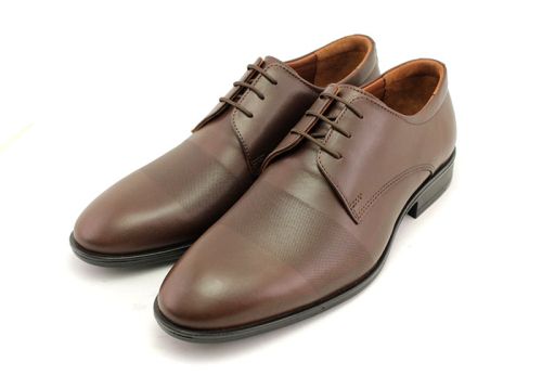 Мъжки официални обувки в кафяво, модел Макларън.