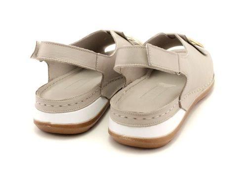 Дамски сандали от естествена кожа в сиво - Модел Хигия.
