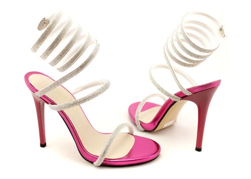 Дамски, официални сандали в цикламено - Модел Изабела.