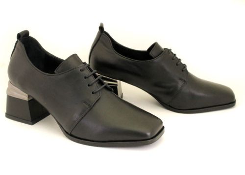 Pantofi de dama formali din piele naturala de culoare neagra - Model Sarah.