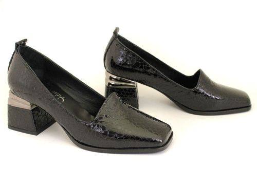 Pantofi de dama formali din lac natural negru - Model Laura.