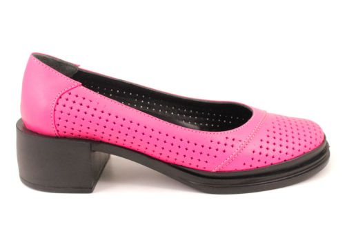 Дамски летни обувки от естествена кожа в цикламено - Модел Даная