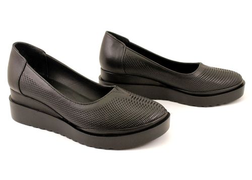 Pantofi de vara dama din piele naturala de culoare neagra - Model Zoe