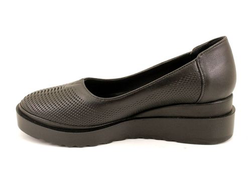 Дамски летни обувки от естествена кожа в черно - Модел Зое