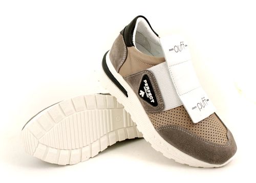 Дамски спортни летни обувки от естествена кожа във визонено - Модел Арина