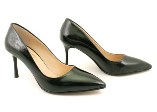 Pantofi formali dama din piele naturala platina - Model Alexandra.