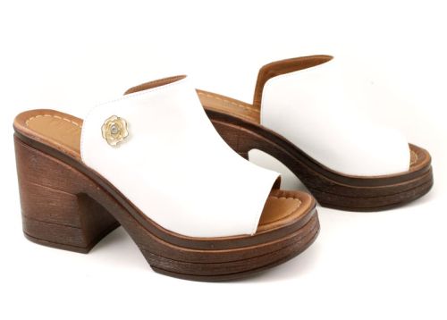 Sandale de dama din piele naturala alb - modelCornelia