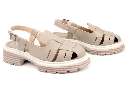 Дамски сандали във визонен цвят - модел Арабела