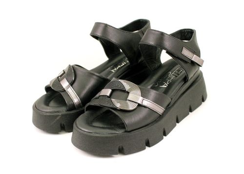 Дамски сандали в черно - Модел Бийонсе