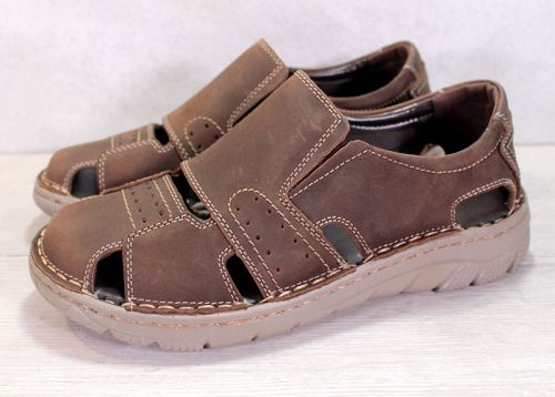 Мъжки сандали от естествена кожа в кафяво - модел Милан