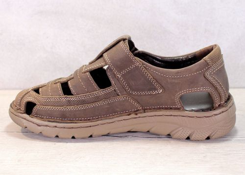 Мъжки сандали от естествена кожа в кафяво - модел Юри