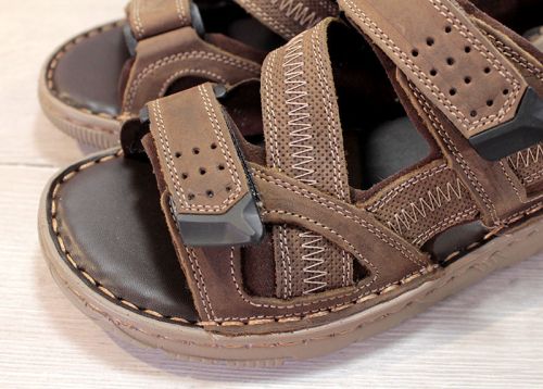 Мъжки сандали от естествена кожа в кафяво - модел Слави
