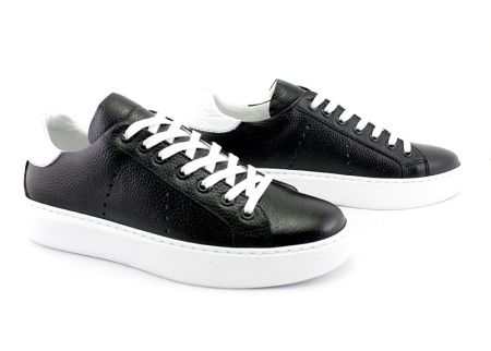 Pantofi sport pentru barbati din piele naturala de culoare neagra - Model Sylvester.
