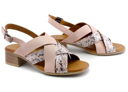 Дамски сандали от естествена кожа в  розово - Модел Дилайла.